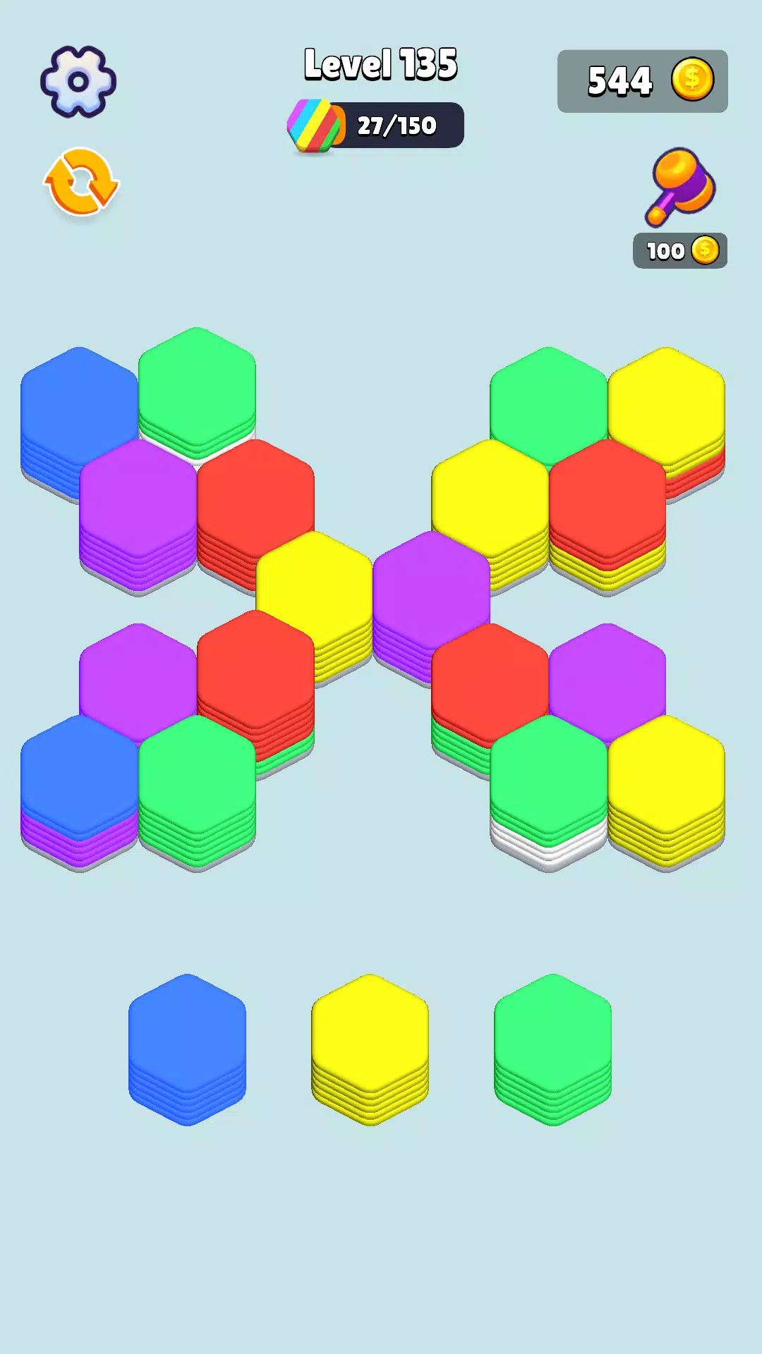 Stack Hexa Sort: Puzzle Match Скриншот 3