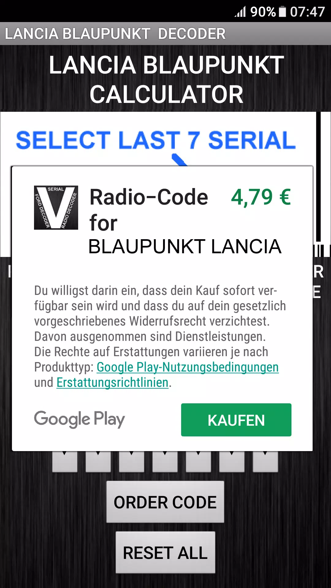 Blaupunkt Lancia Radio Code Captura de tela 3