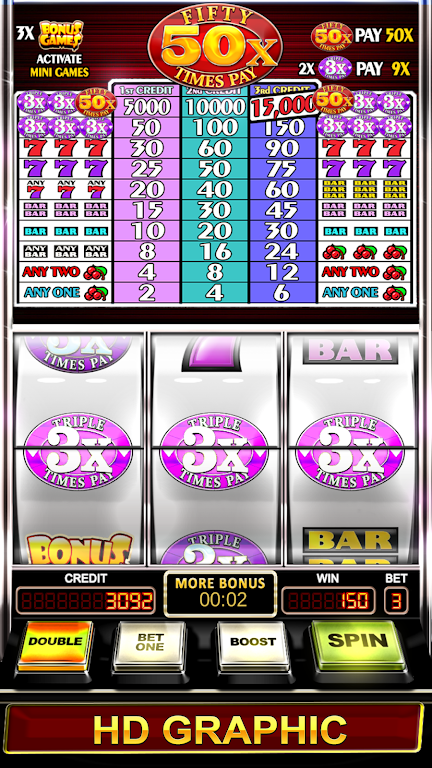 Triple Fifty Times Pay - Free Vegas Style Slots Screenshot 2