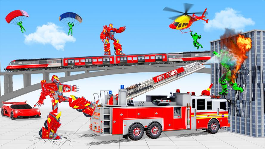 Fire Truck Robot Car Game應用截圖第2張