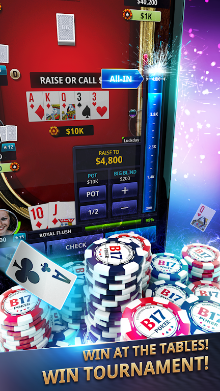 B17 Poker - Texas Hold'em, Live cam poker應用截圖第1張