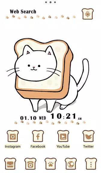 Schermata Cute Wallpaper Bread Cat Theme 0