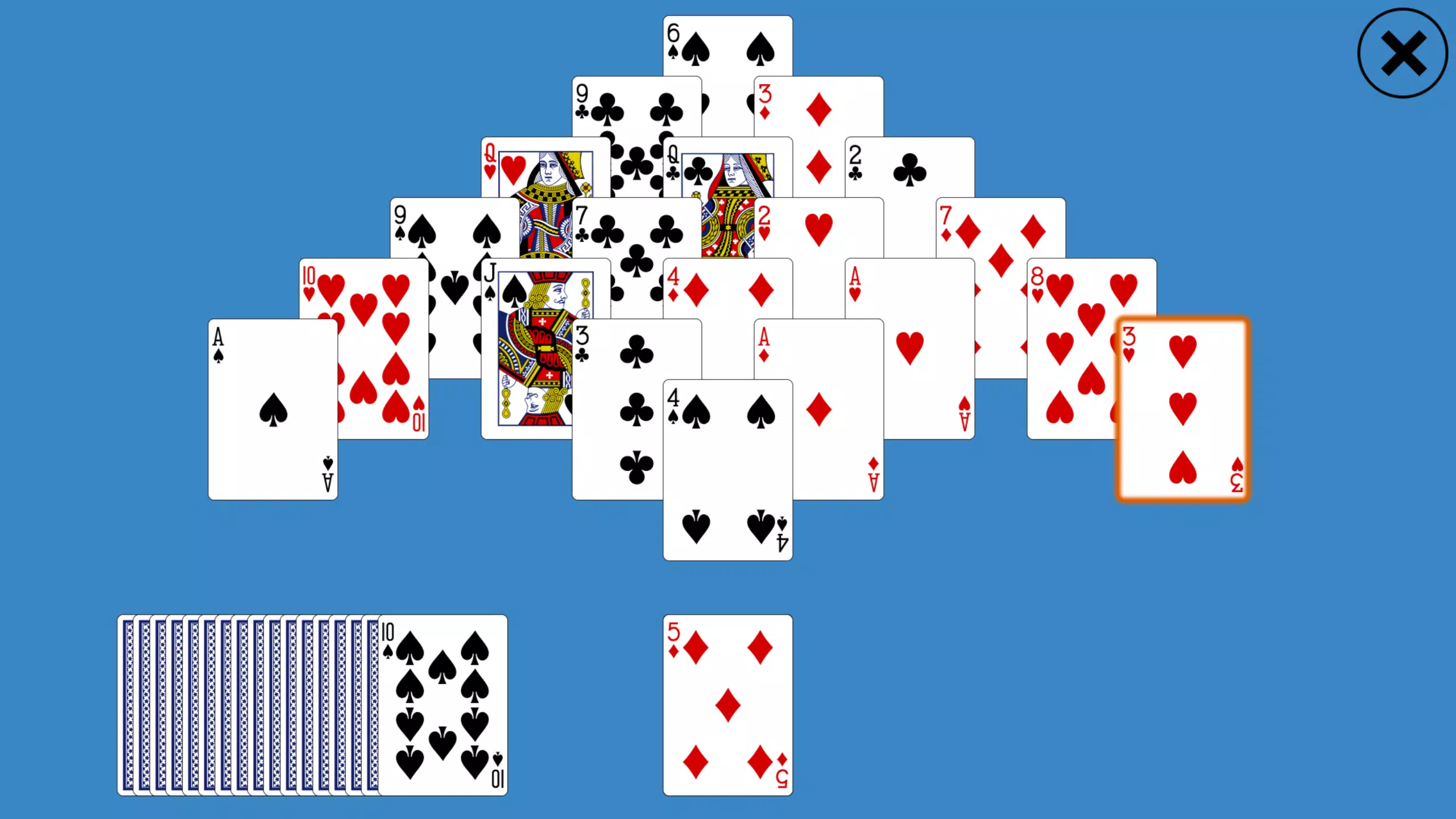 Classic Pyramid Solitaire ဖန်သားပြင်ဓာတ်ပုံ 1