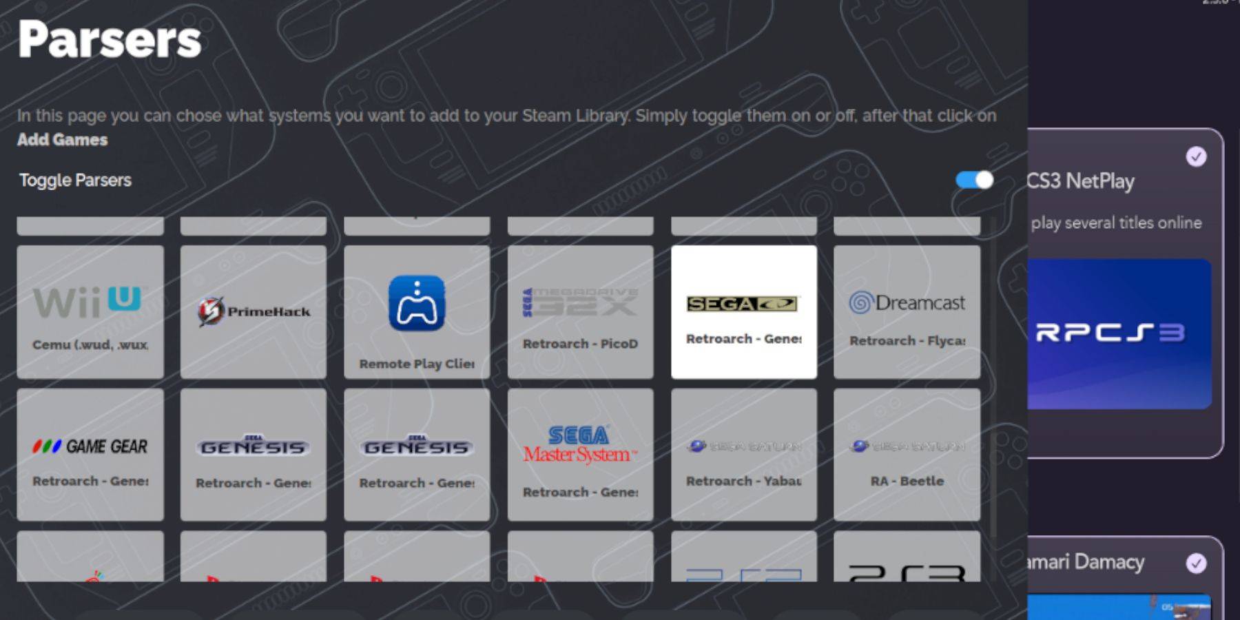 Adding ROMs with SRM