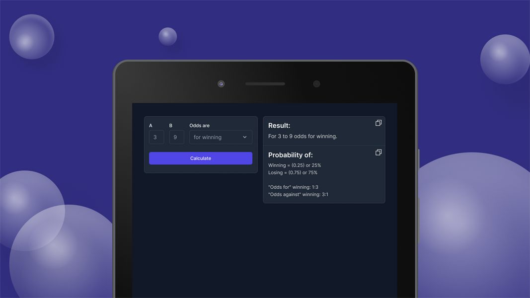 Odds Probability Calculator スクリーンショット 0