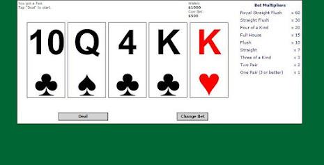 5 Card Draw Poker Solitaire Screenshot 2