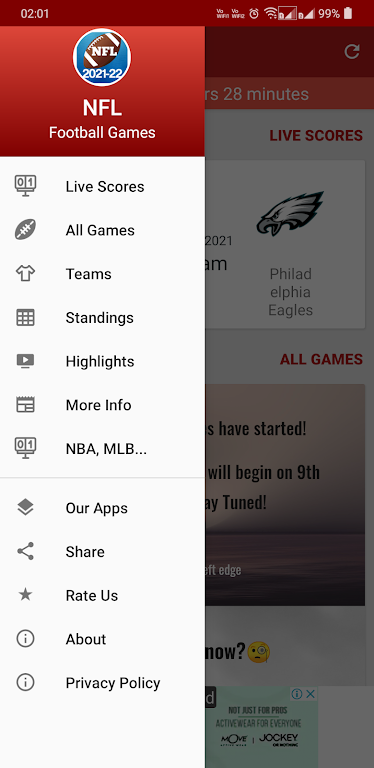 2024 NFL Schedule Scores Schermafbeelding 1