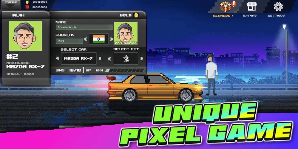 Pixel Car: Reckless Racer Captura de pantalla 1