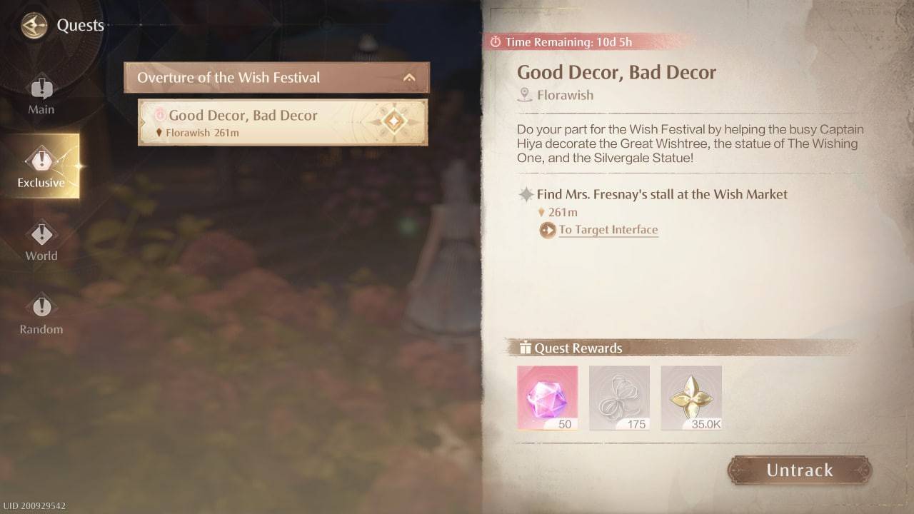 Infinity Nikki terminant des missions régulières