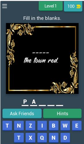 Fill in the Blank Word Quiz 스크린샷 0