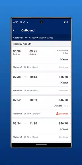 ScotRail Train Times & Tickets应用截图第1张