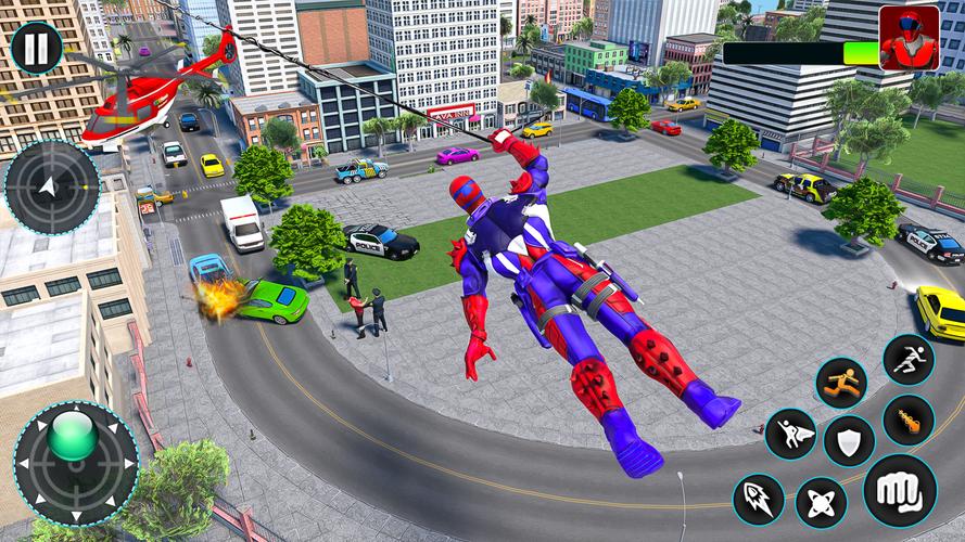 Spider Flying Rope Hero Games Zrzut ekranu 2