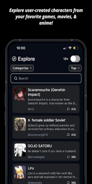 Charstar: AI Character Chat 스크린샷 0