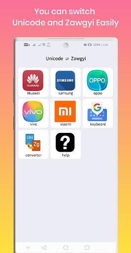 Unicode ⇄ Zawgyi Capture d'écran 0