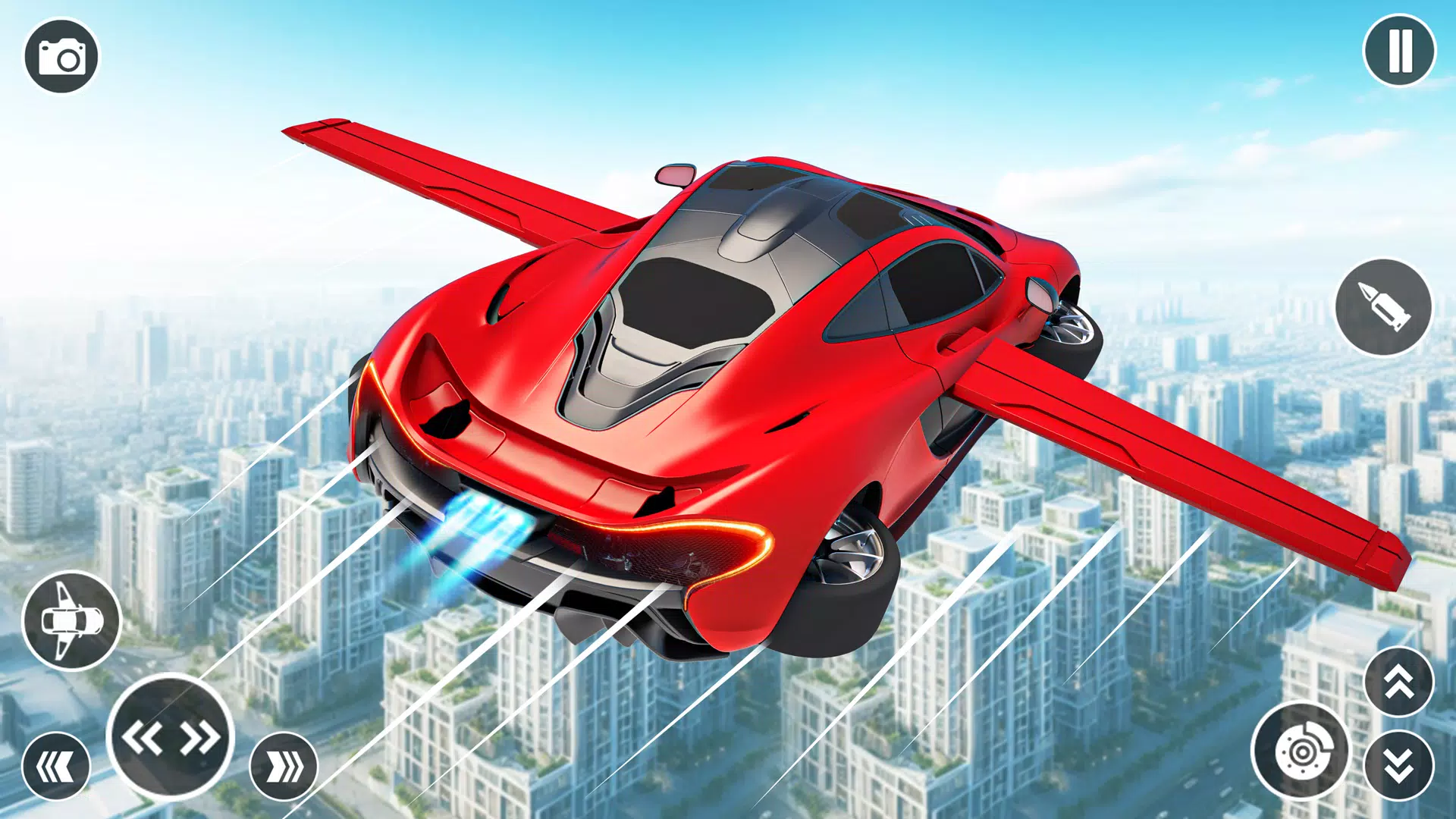 Flying Car Robot Shooting Game Скриншот 0