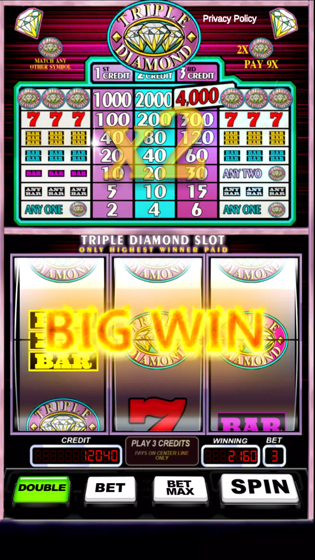 Triple Pay Diamond Slot Скриншот 0