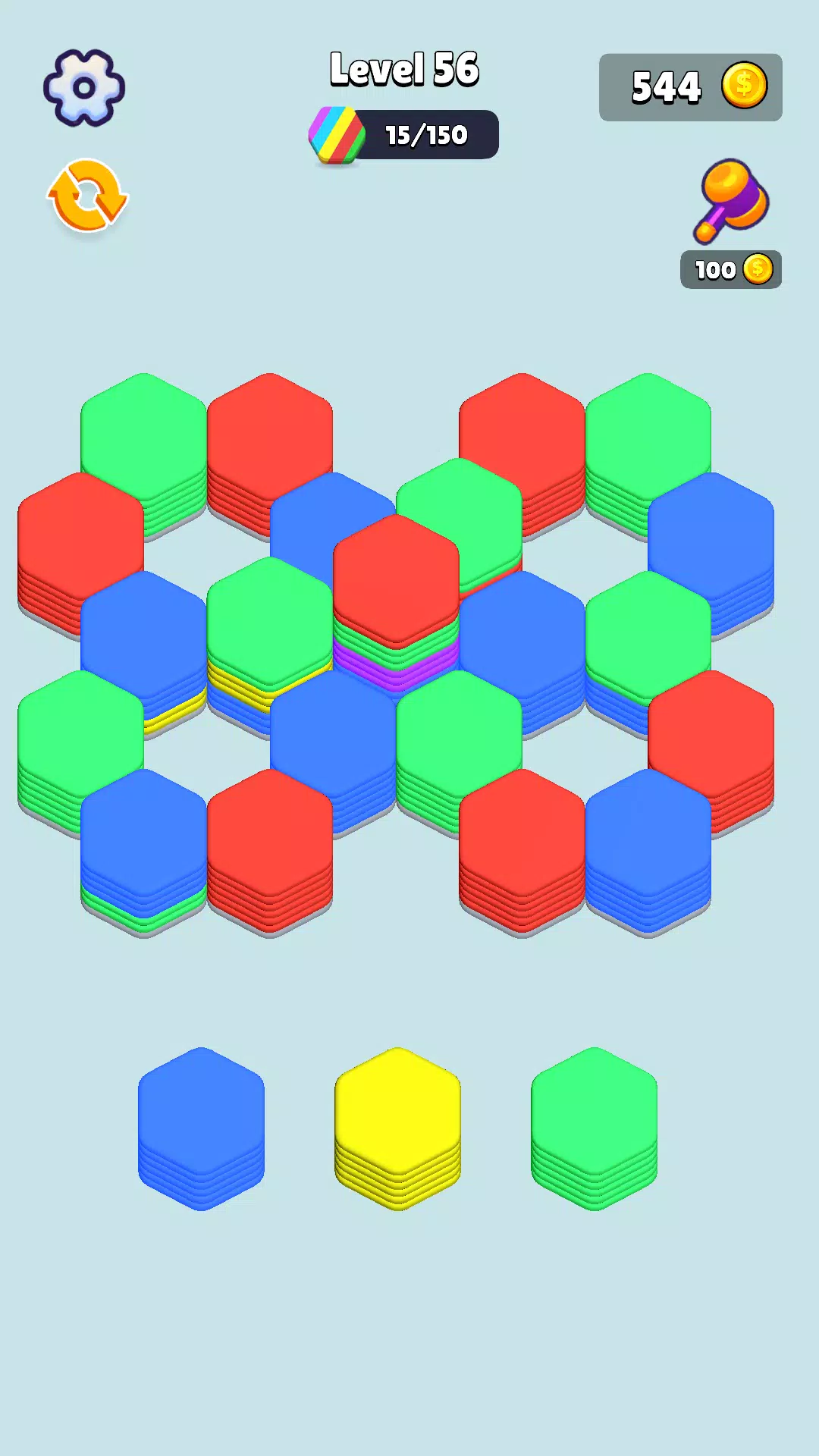 Stack Hexa Sort: Puzzle Match Скриншот 1