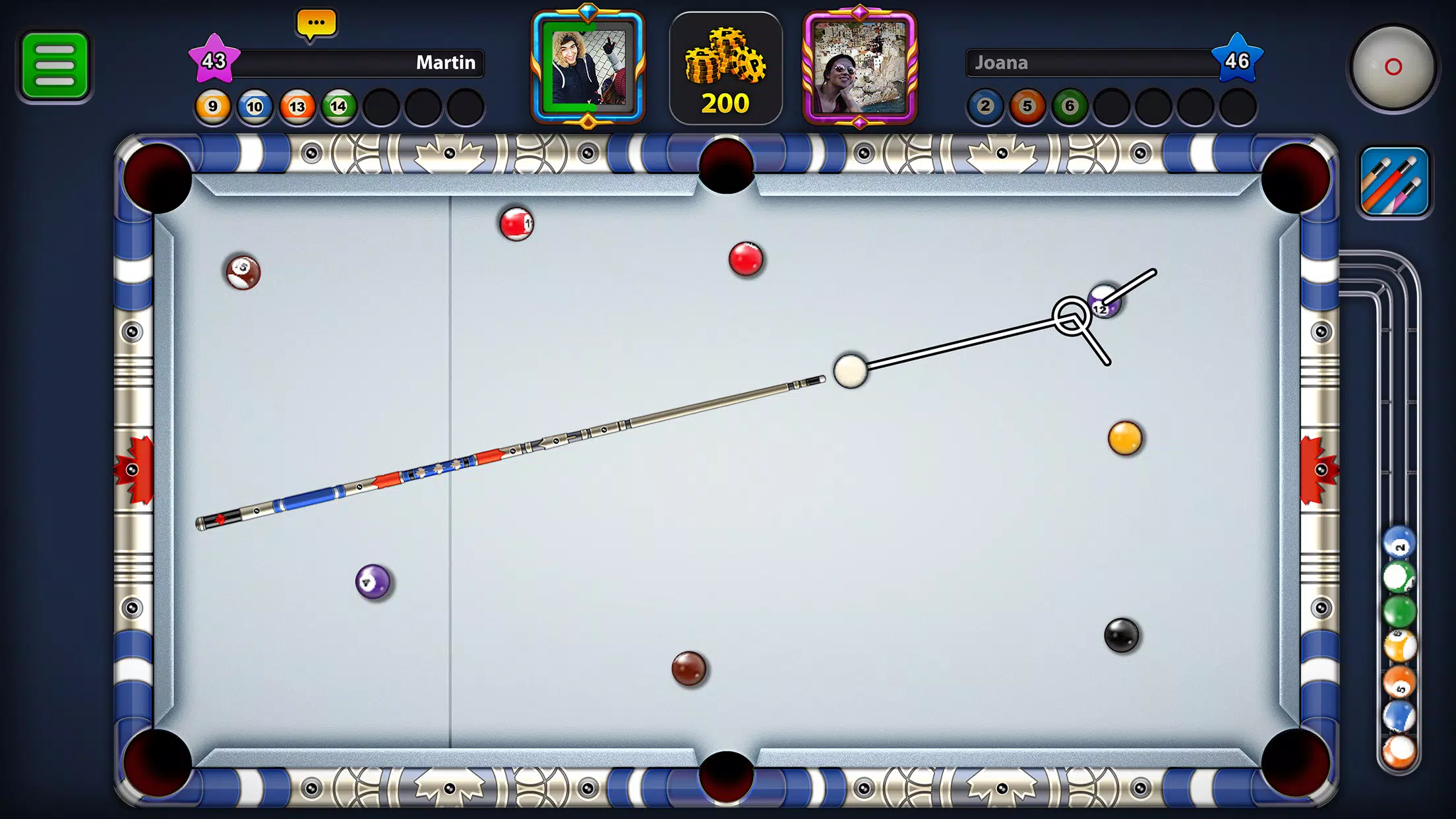 Billiards Game: 8 Ball Pool Ekran Görüntüsü 1