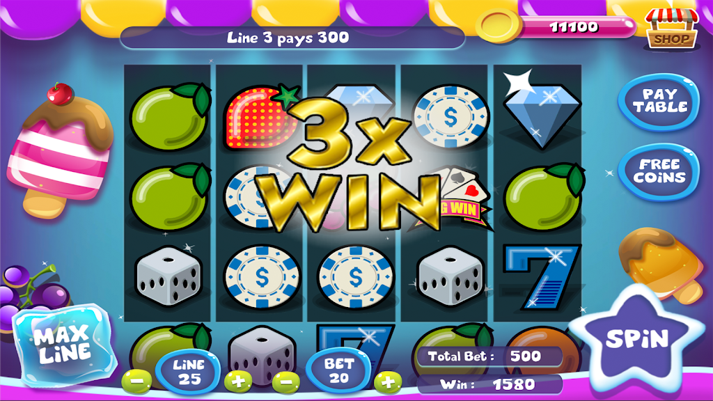 Slot Matchine IceCream - Vegas Casino Slot Games 스크린샷 1