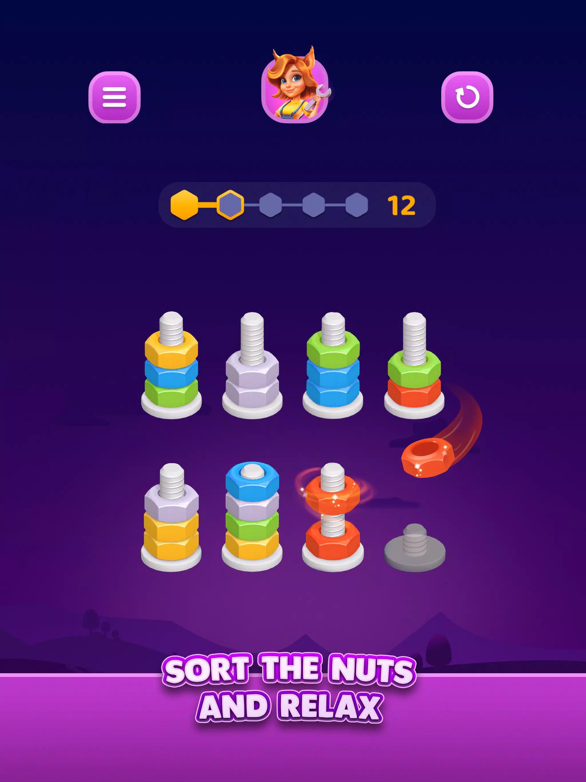 Nut Sort: Color Sorting Game Capture d'écran 1