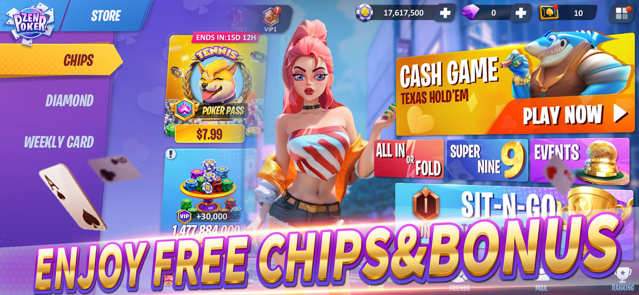 Zen Poker：Texas Holdem Poker 스크린샷 3