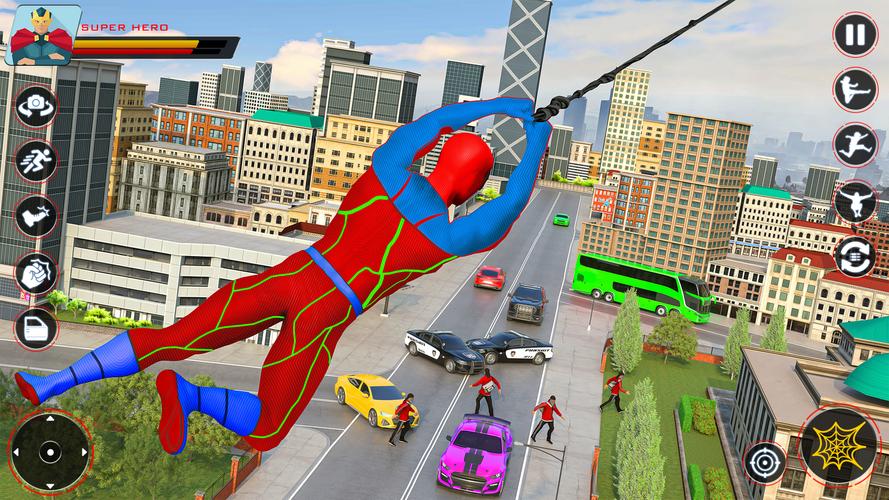 Spider Flying Rope Hero Games Zrzut ekranu 0