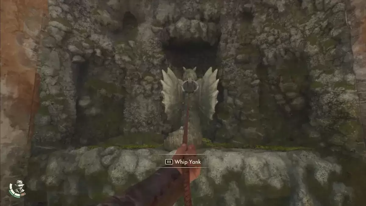 Indiana Jones using his whip