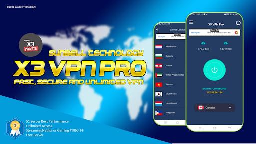 X3 VPN Pro - Fast , Secure & Unlimited VPN ภาพหน้าจอ 0