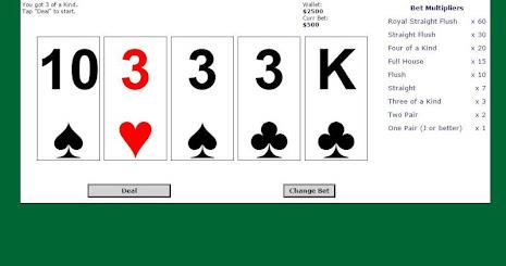 5 Card Draw Poker Solitaire Screenshot 3