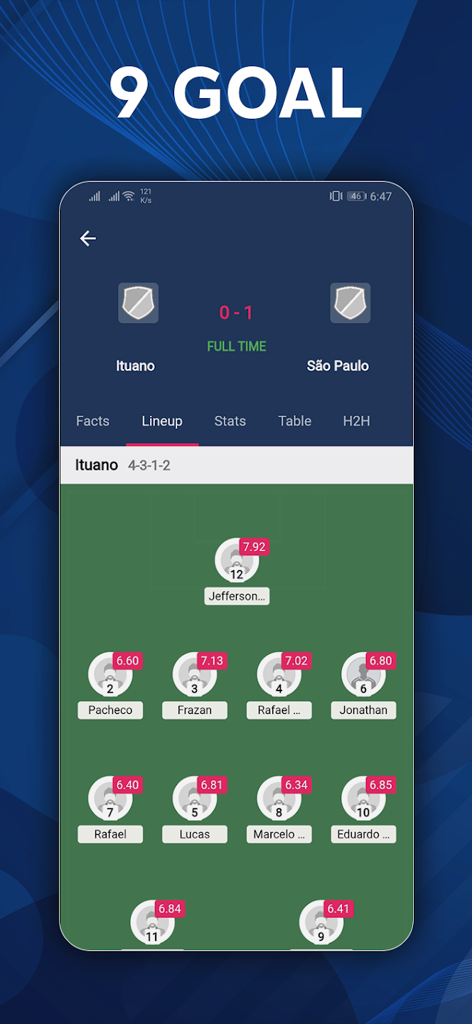 9Goal - Football Live Tangkapan skrin 1