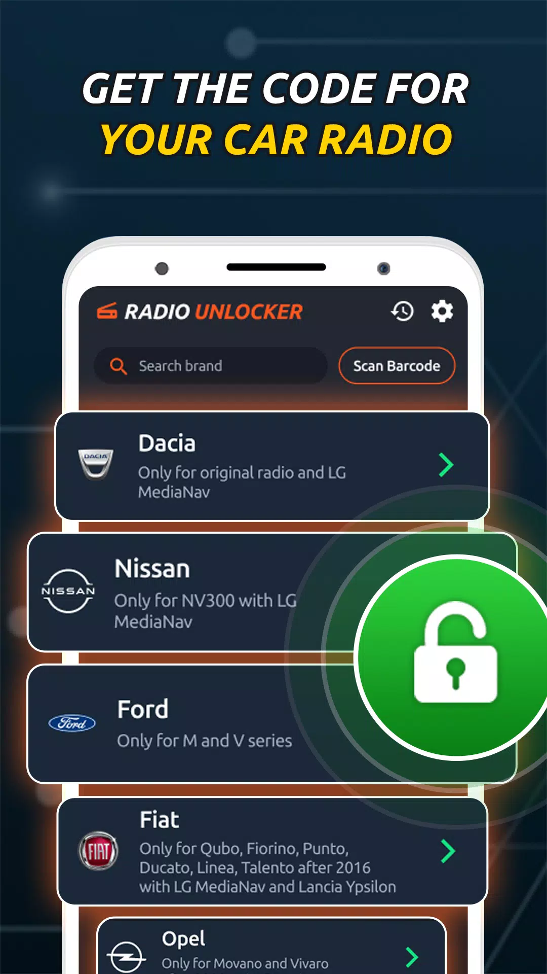 Schermata Radio Code Generator Unlocker 1