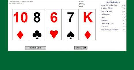 5 Card Draw Poker Solitaire Screenshot 1