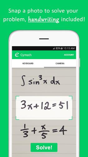 Cymath - Solucionador de Probl Captura de pantalla 0