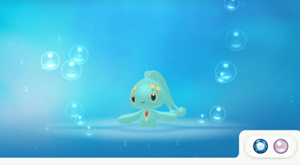 Manaphy berkilat di rumah Pokemon