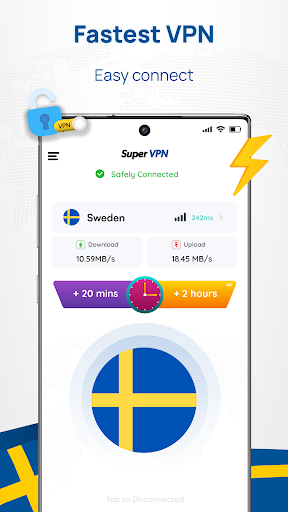 Sweden VPN: Get Sweden IP スクリーンショット 0