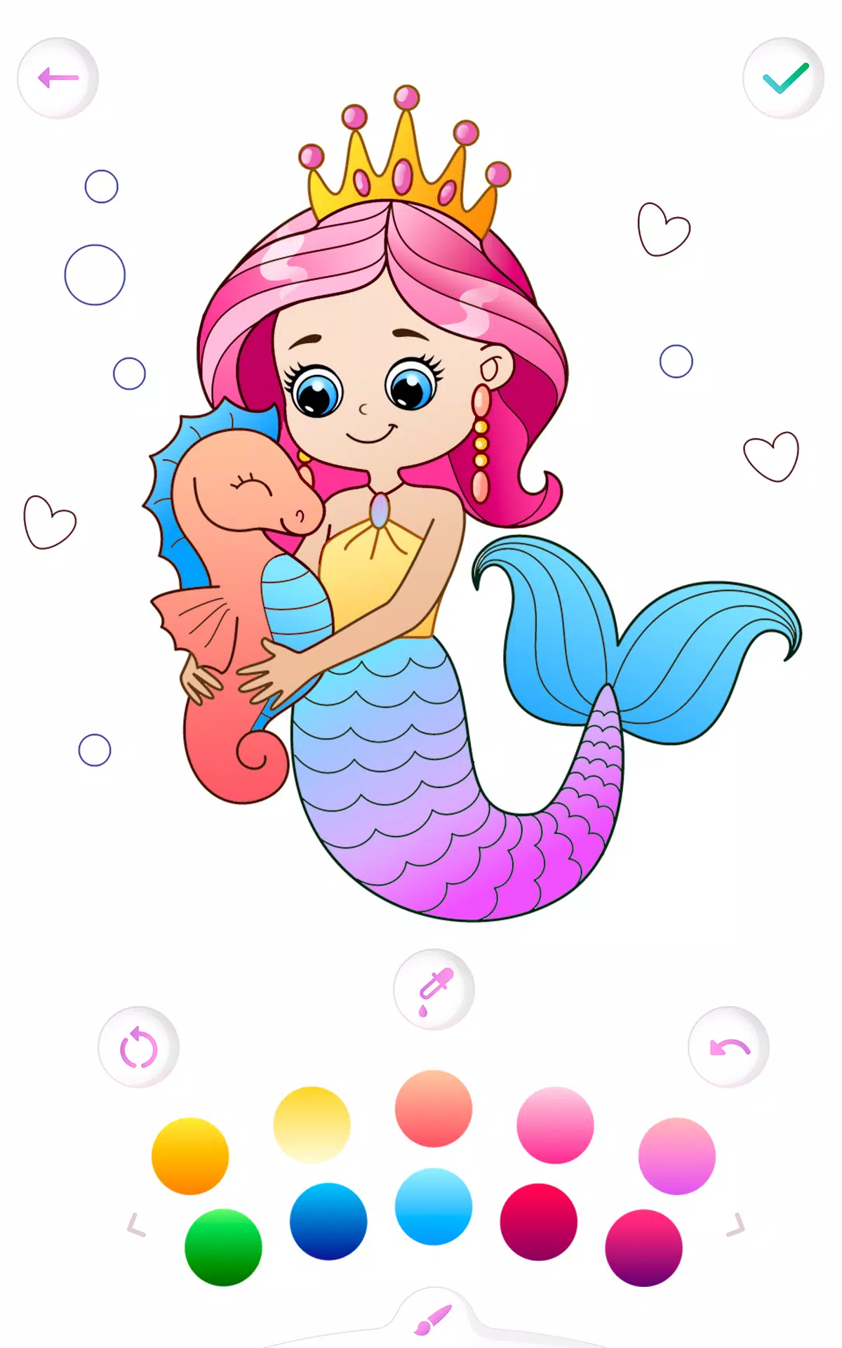 Mermaid coloring book gradient ภาพหน้าจอ 1