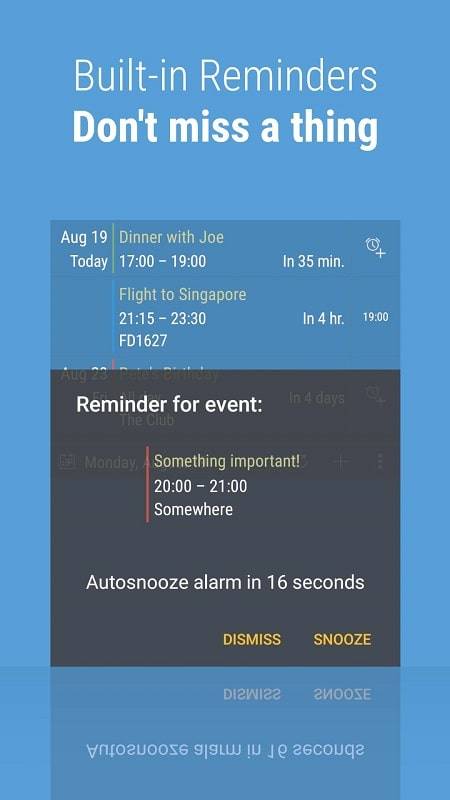 Calendar Widget: Month/Agenda Capture d'écran 1