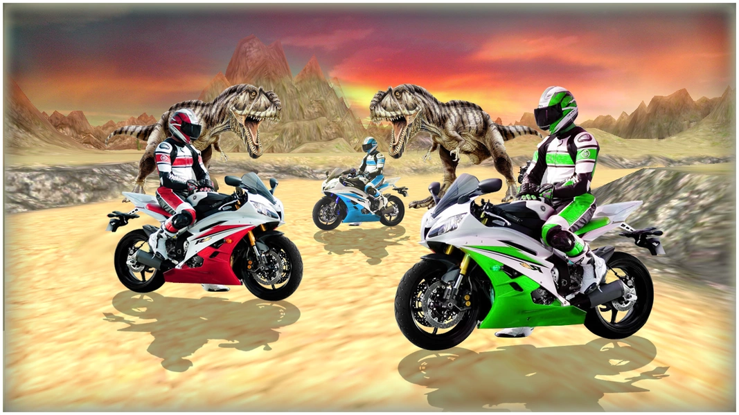 Dino World Bike Race Game - Jurassic Adventure Ekran Görüntüsü 1