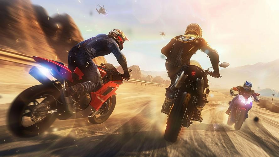Highway Bike Attack Race Game Скриншот 2