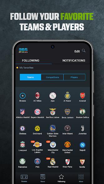 365Scores: Live Scores & News Mod Ekran Görüntüsü 0