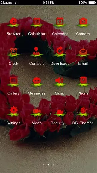 Roses Heart Theme C Launcher Screenshot 1