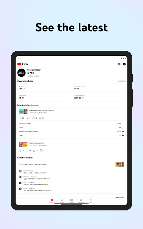 YouTube Studio應用截圖第2張