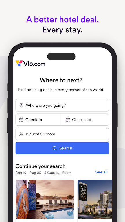 Vio.com: Hotels & travel deals Screenshot 0