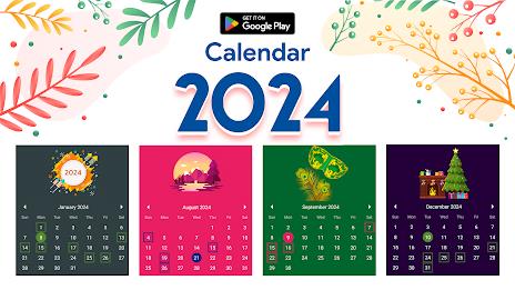 Calendar 2024 :Diary, Holidays应用截图第0张