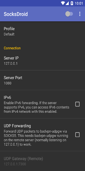 SocksDroid Screenshot 0