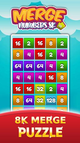 2048 Number Merge Games Puzzle Schermafbeelding 0