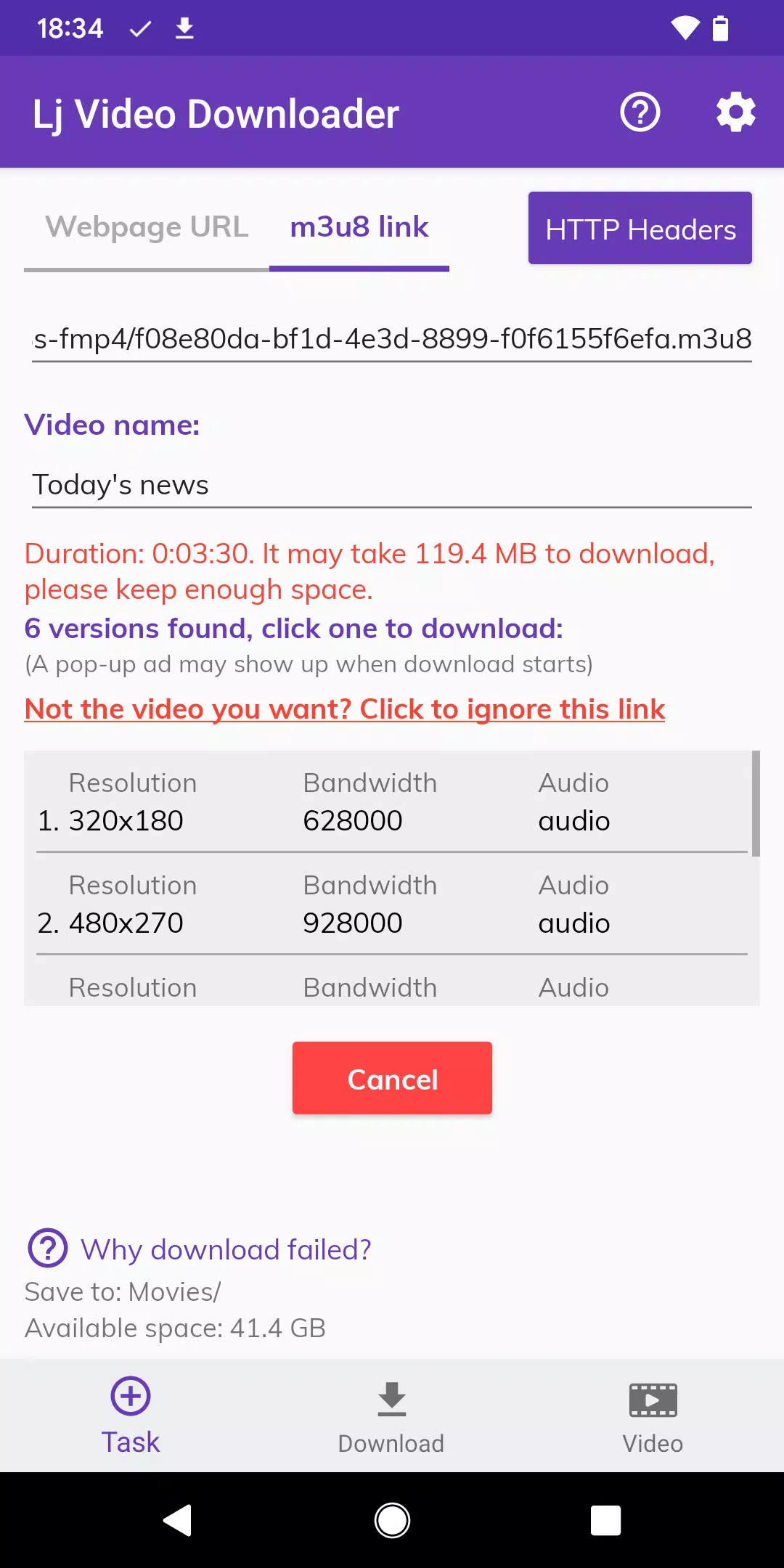 Lj Video Downloader (m3u8,mp4) Screenshot 2