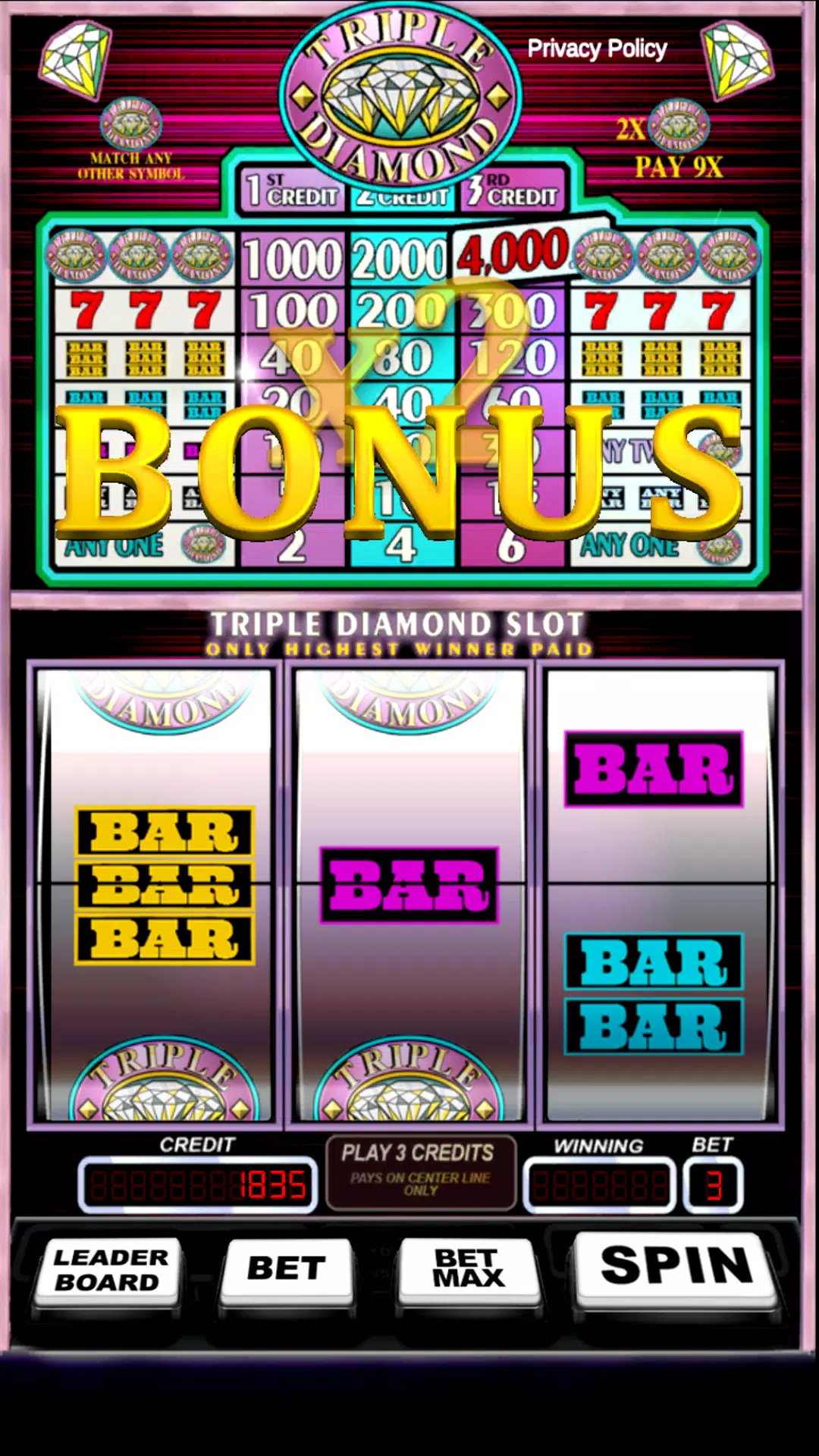 Triple Pay Diamond Slot Скриншот 1