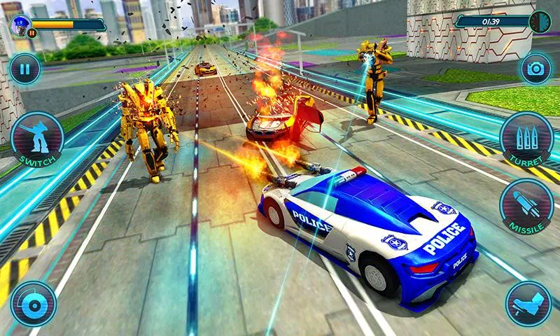 US Police Robot Car Revenge ဖန်သားပြင်ဓာတ်ပုံ 1
