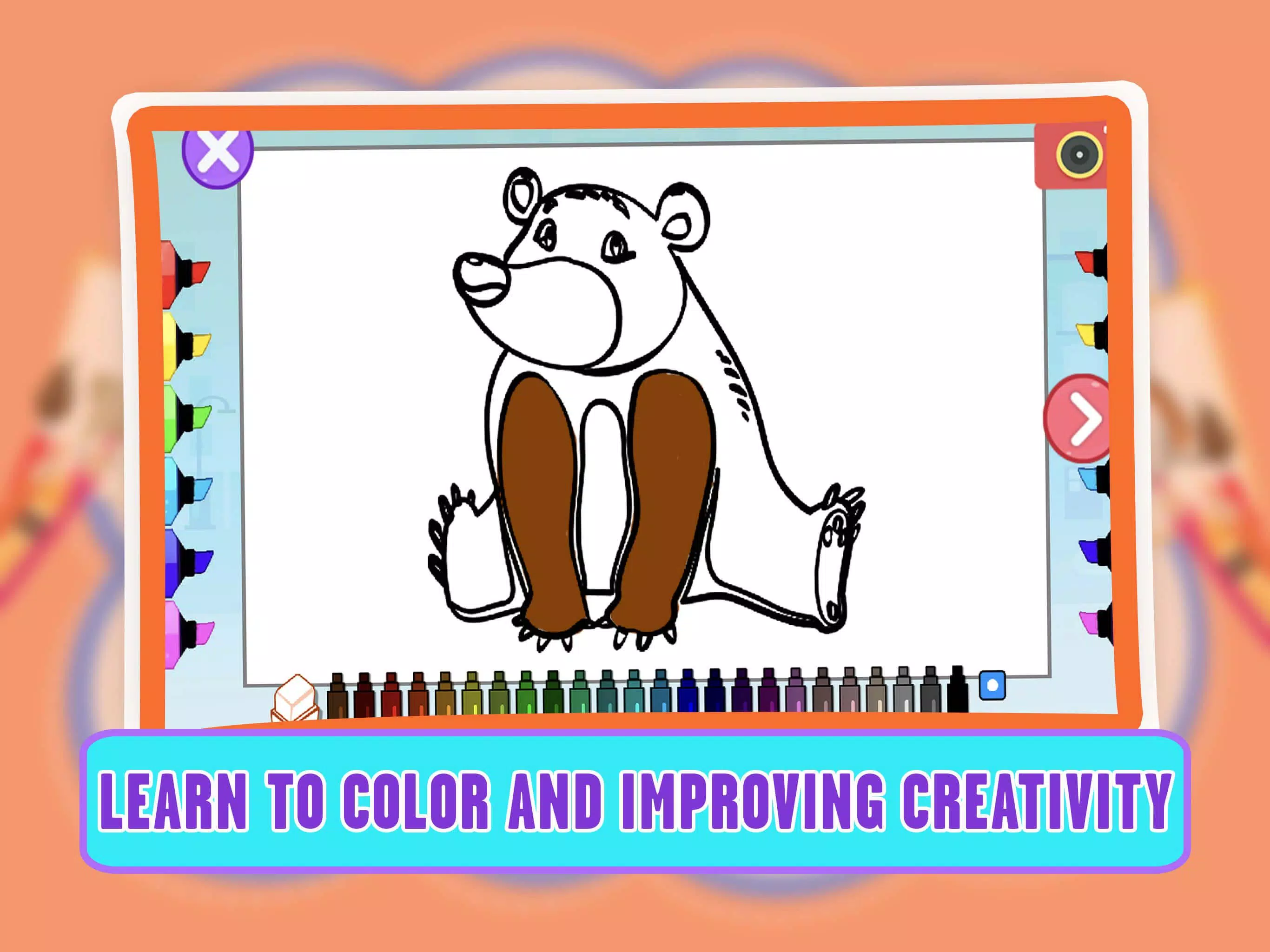 Learning Animal Coloring Games Schermafbeelding 0